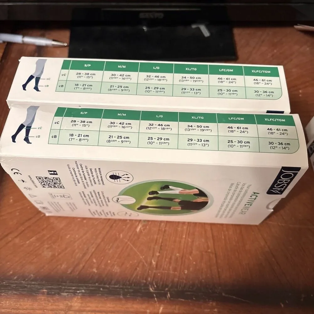 JOBST ACTIVE WEAR COMPRESSION‎ SOCKS 15-20mmHg~WHITE~ SIZE XL~LOT OF 2~NEW - Picture 5 of 7